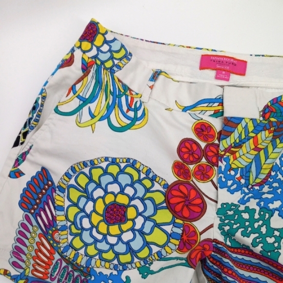 *SOLD* BANANA REPUBLIC Trina Turk Collection Tropical Coral Reef Print Shorts - Picture 8 of 16